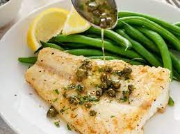 Pan Seared Fish with Pilaf Rice and Creamy Lemon Butter Sauce