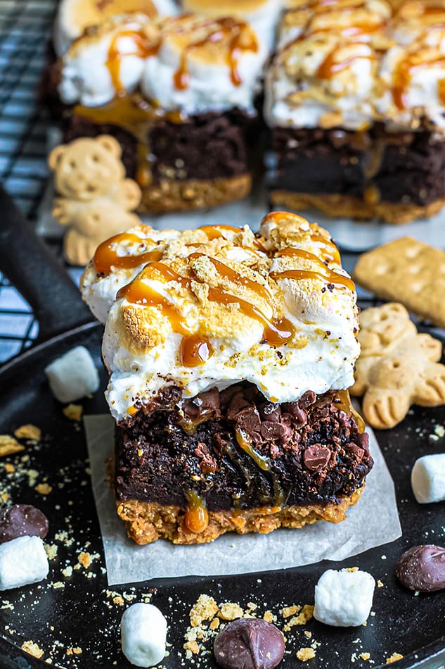 Salted Caramel Smores Brownie Bars